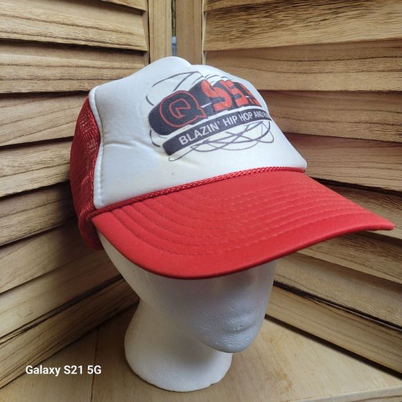 Vintage Q 95.5 Blazin' Hip Hop & R&B Radio Station Trucker Nissan Hat Cap - Picture 5 of 9